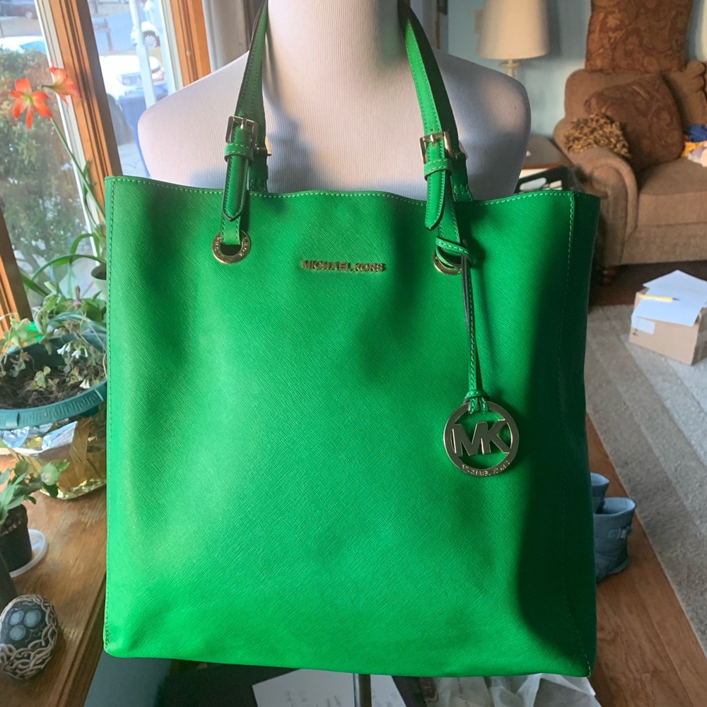 Michael Kors Bright Green Shoulder Tote